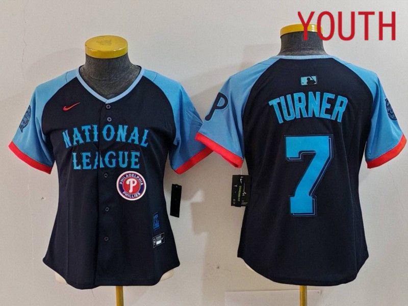 Youth Philadelphia Phillies #7 Turner Blue All star 2024 Nike MLB Jersey style 6->women mlb jersey->Women Jersey